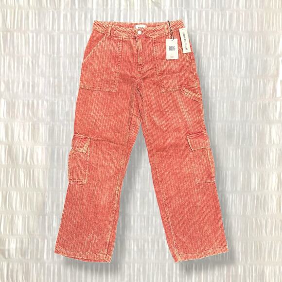 BDG Urban Outfitters Women’s Red Corduroy Cargo Pants - Size 8 - Picture 1 of 6